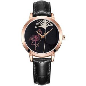 Flamingo Watches for Women Leather Strap Analog